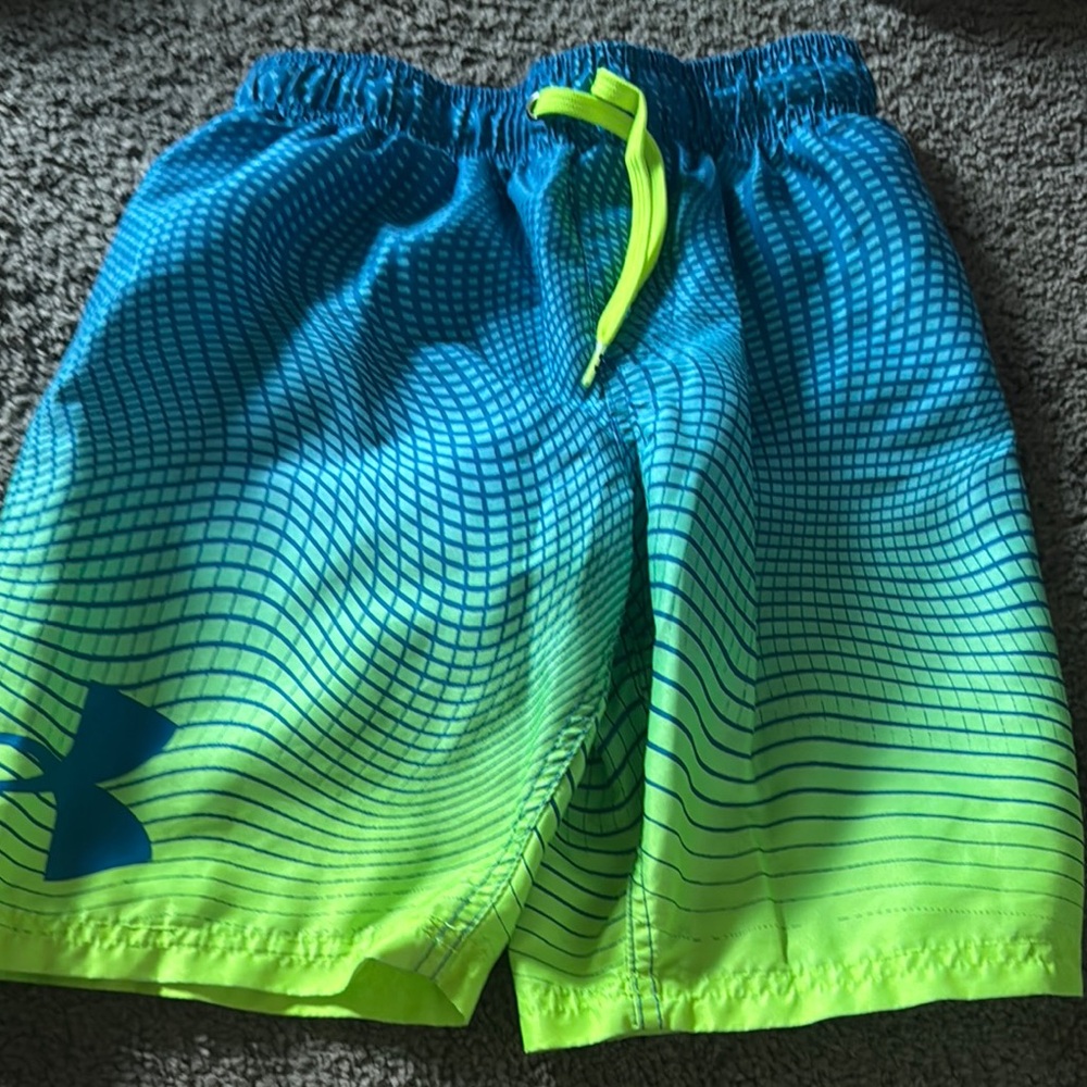 Under Armour Neon Blue and Lime Green Shorts